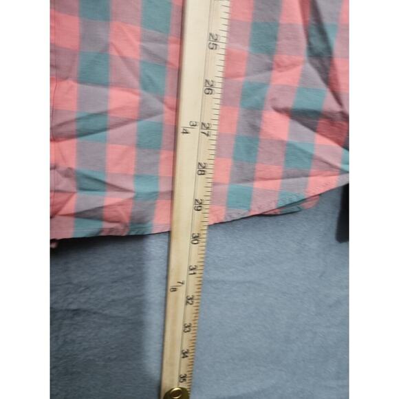 J Crew Shirt Mens Medium Slim Fit Pink Mango Orange Long Sleeve Button Large - Picture 9 of 10